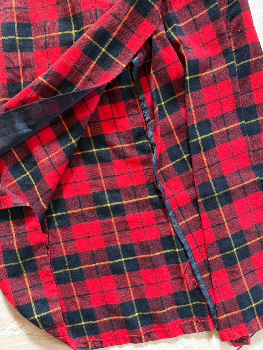Ralph Lauren wool Red, Black & Yellow Plaid Midi Wrap Skirt sz 4 - Picture 4 of 5